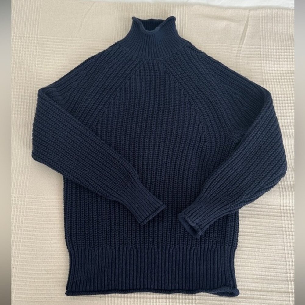 J. Crew - Navy Chunky Ribbed Women’s Turtleneck Sweater - XXS